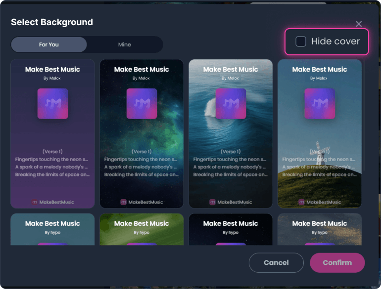 Select Visual Background
